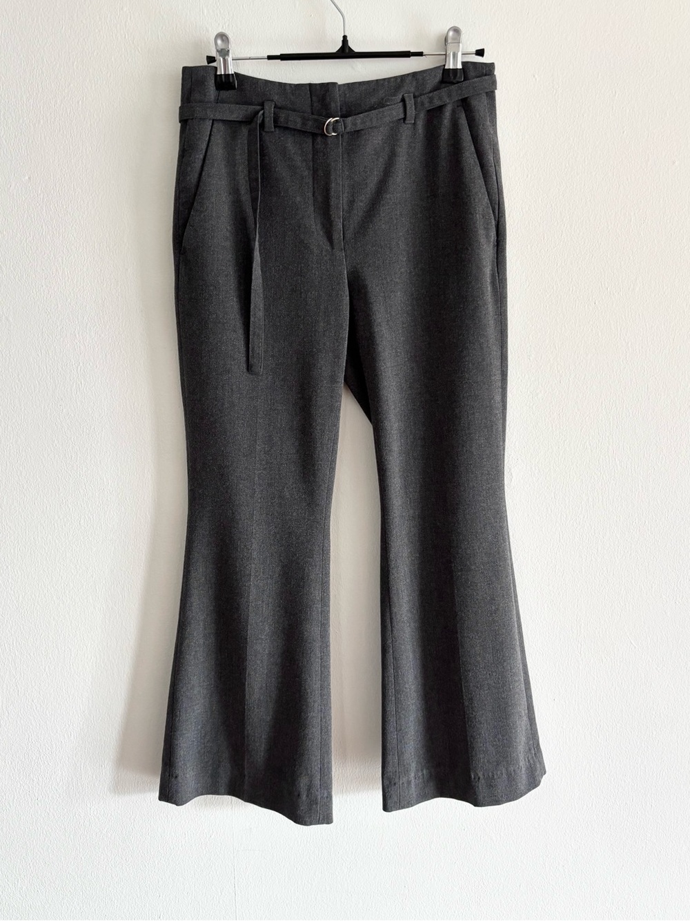 Abercrombie & Fitch gray flare dress pants with belt